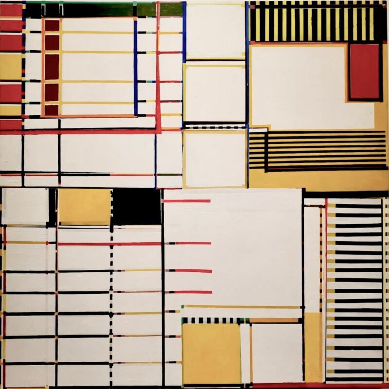 Fernando Lopez Lage. S_T. (Objetos sin especificar) 2023. 180 x 180 cm. Acrílico sobre tela